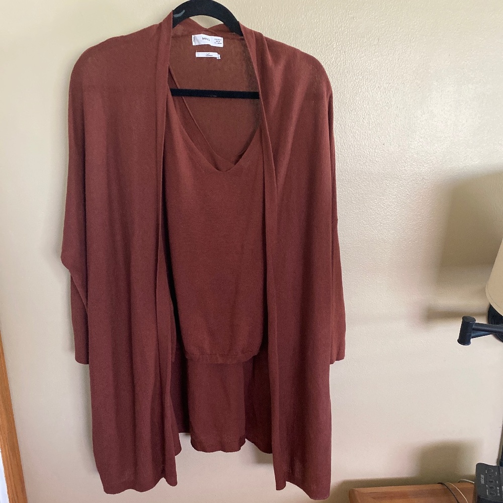 Mango Brown Cardigan and Shell